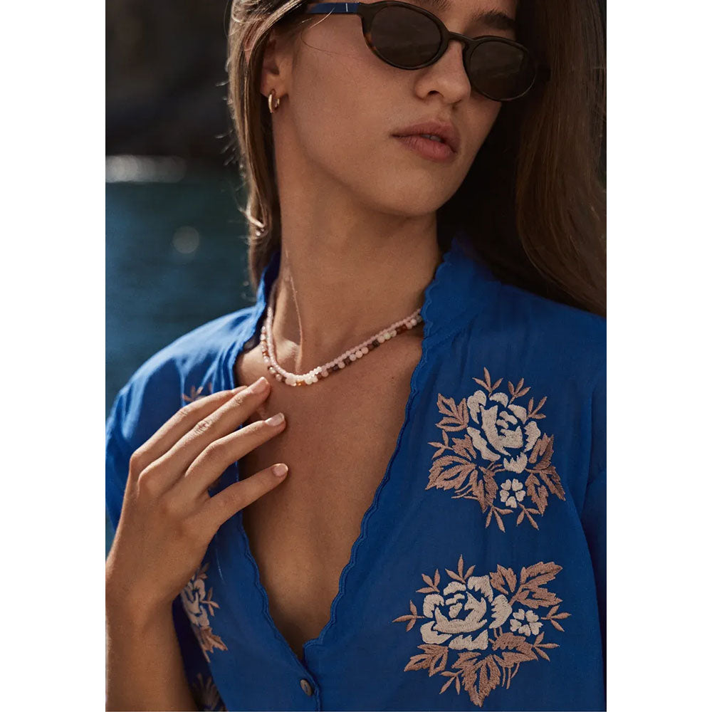 Auguste Rosalie Blouse - Cobalt