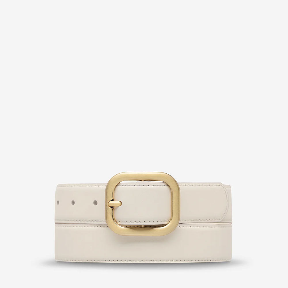 Status Anxiety Falling Quiet Belt - Ivory Nappa/Gold
