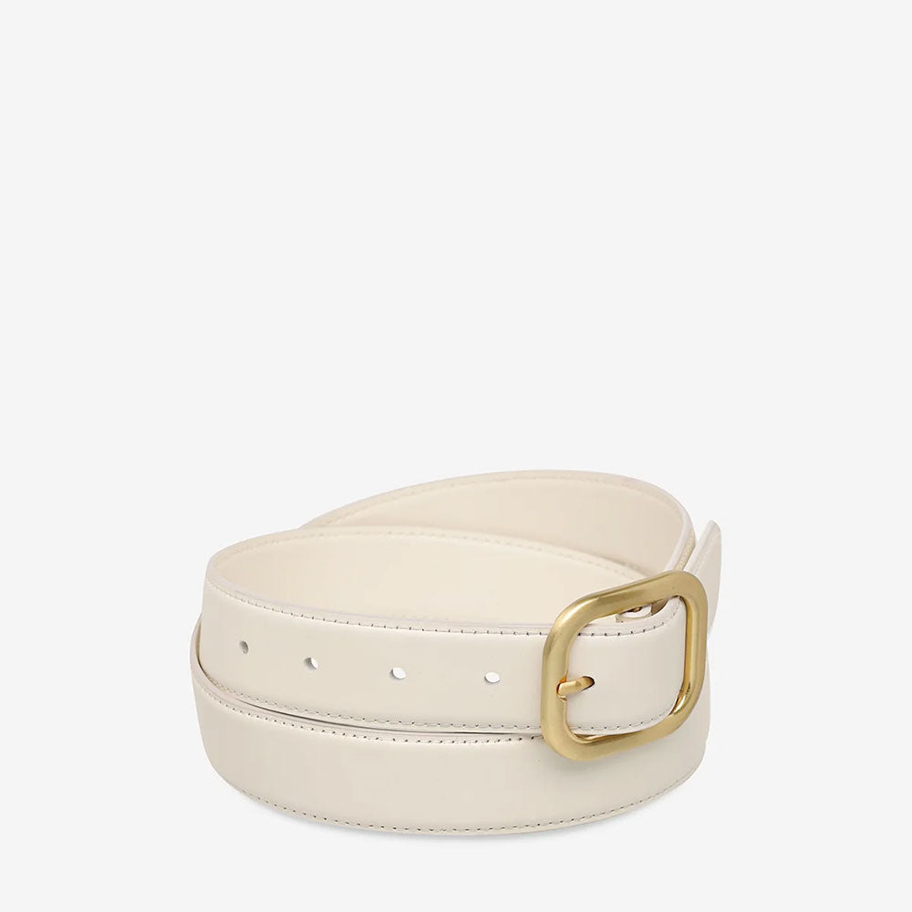 Status Anxiety Falling Quiet Belt - Ivory Nappa/Gold