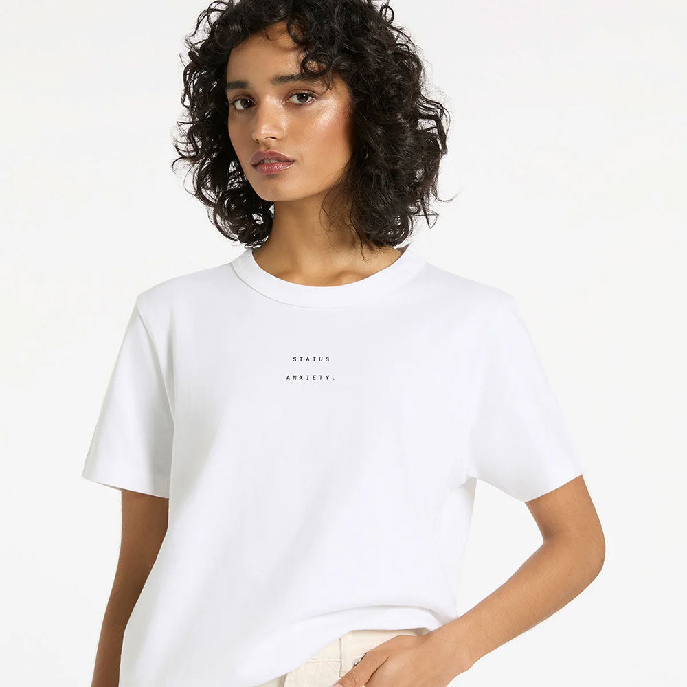 Status Anxiety Feels Right Logo Tee - Off White