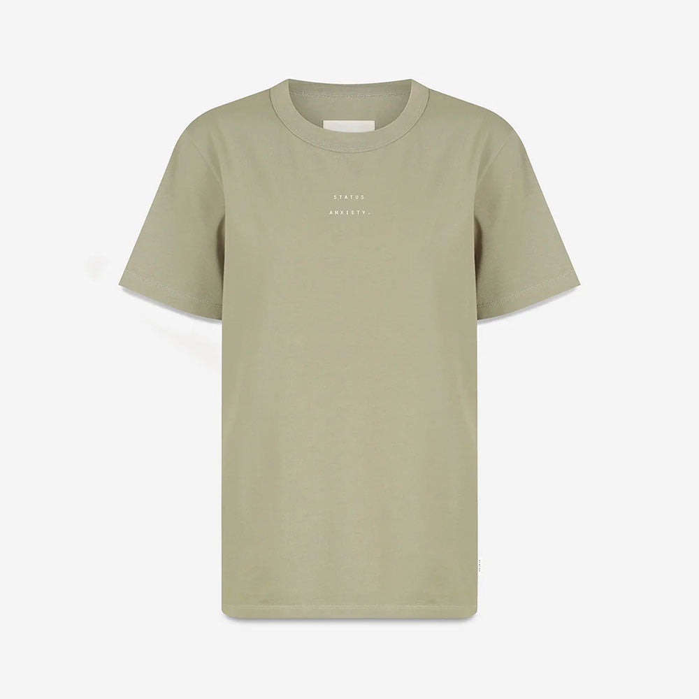 Status Anxiety Feels Right Logo Tee - Washed Sage