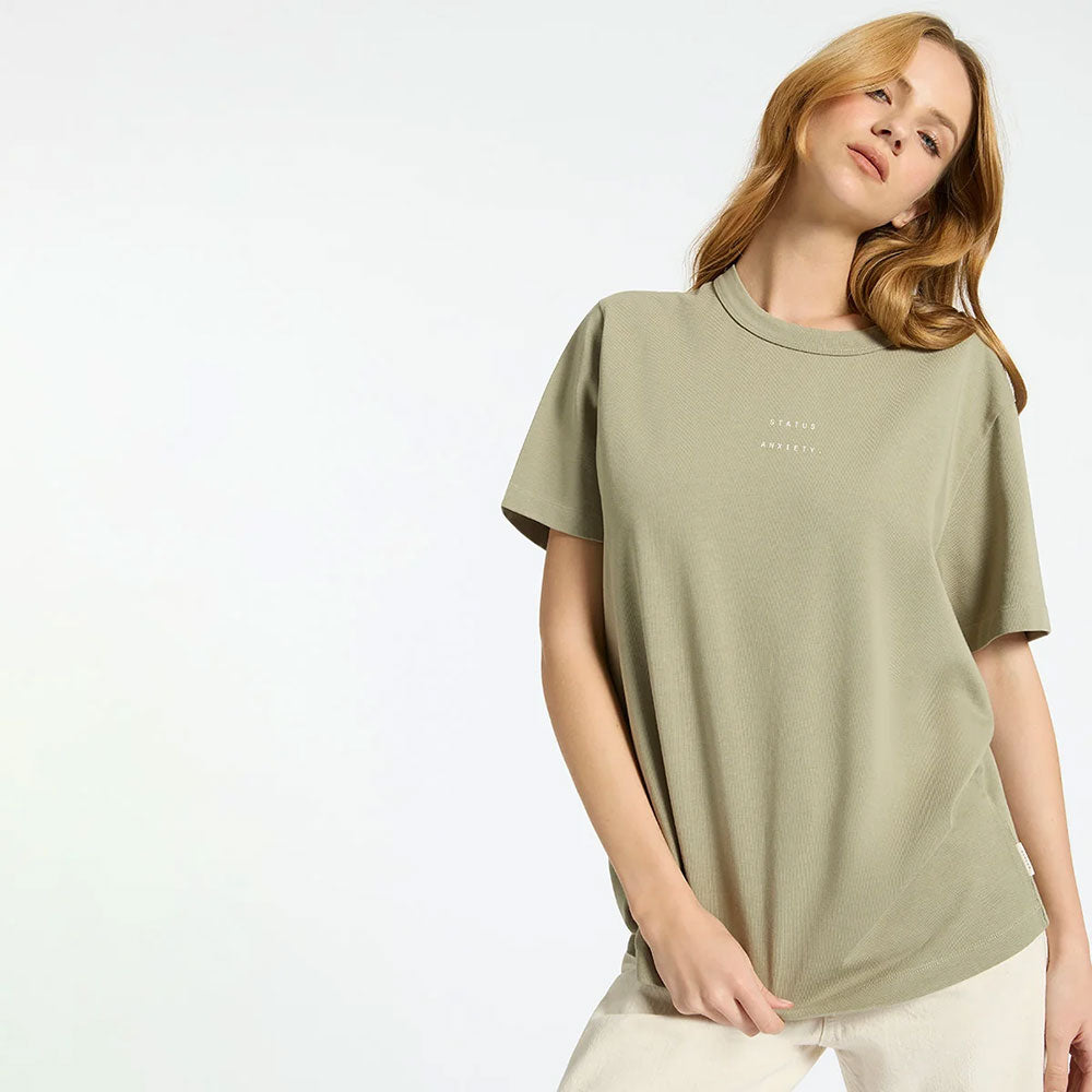 Status Anxiety Feels Right Logo Tee - Washed Sage