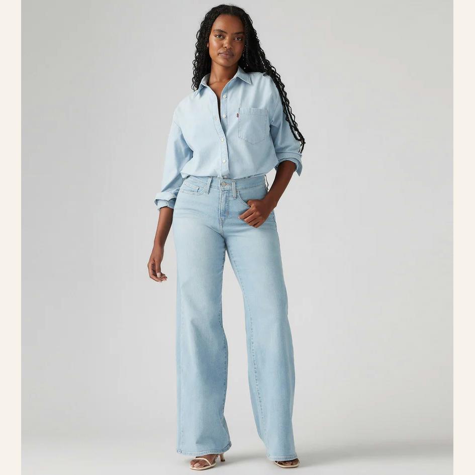 Levis 318 Shaping Wide Leg Jeans - Glass Of Water