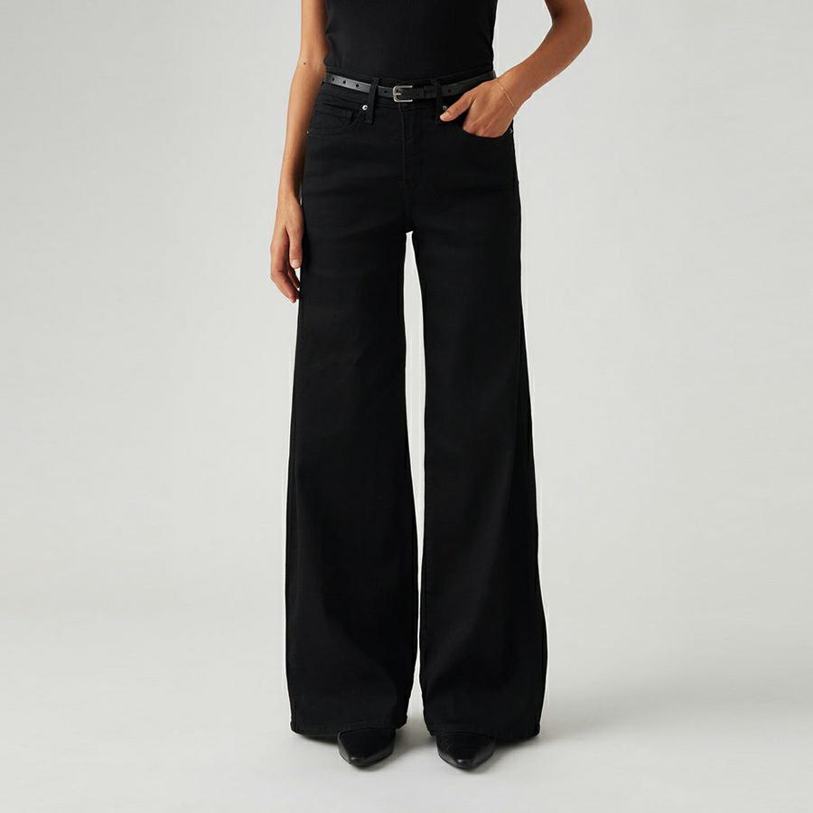 Levis 318 Shaping Wide Leg Jeans - Soft Black