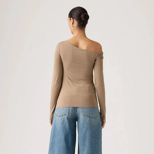 Levis Clara Off Shoulder Long Sleeve Top - Pine Bark