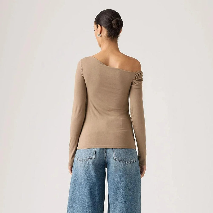 Levis Clara Off Shoulder Long Sleeve Top - Pine Bark