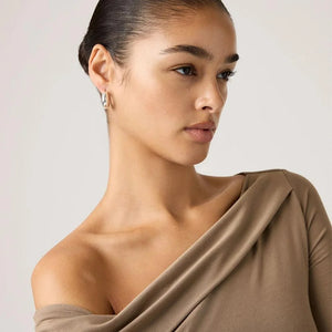 Levis Clara Off Shoulder Long Sleeve Top - Pine Bark