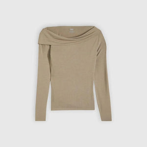 Levis Clara Off Shoulder Long Sleeve Top - Pine Bark