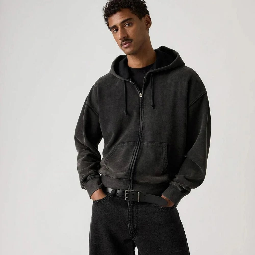 Levis Hayes Boxy Full Zip Sweatshirt - Jet Black