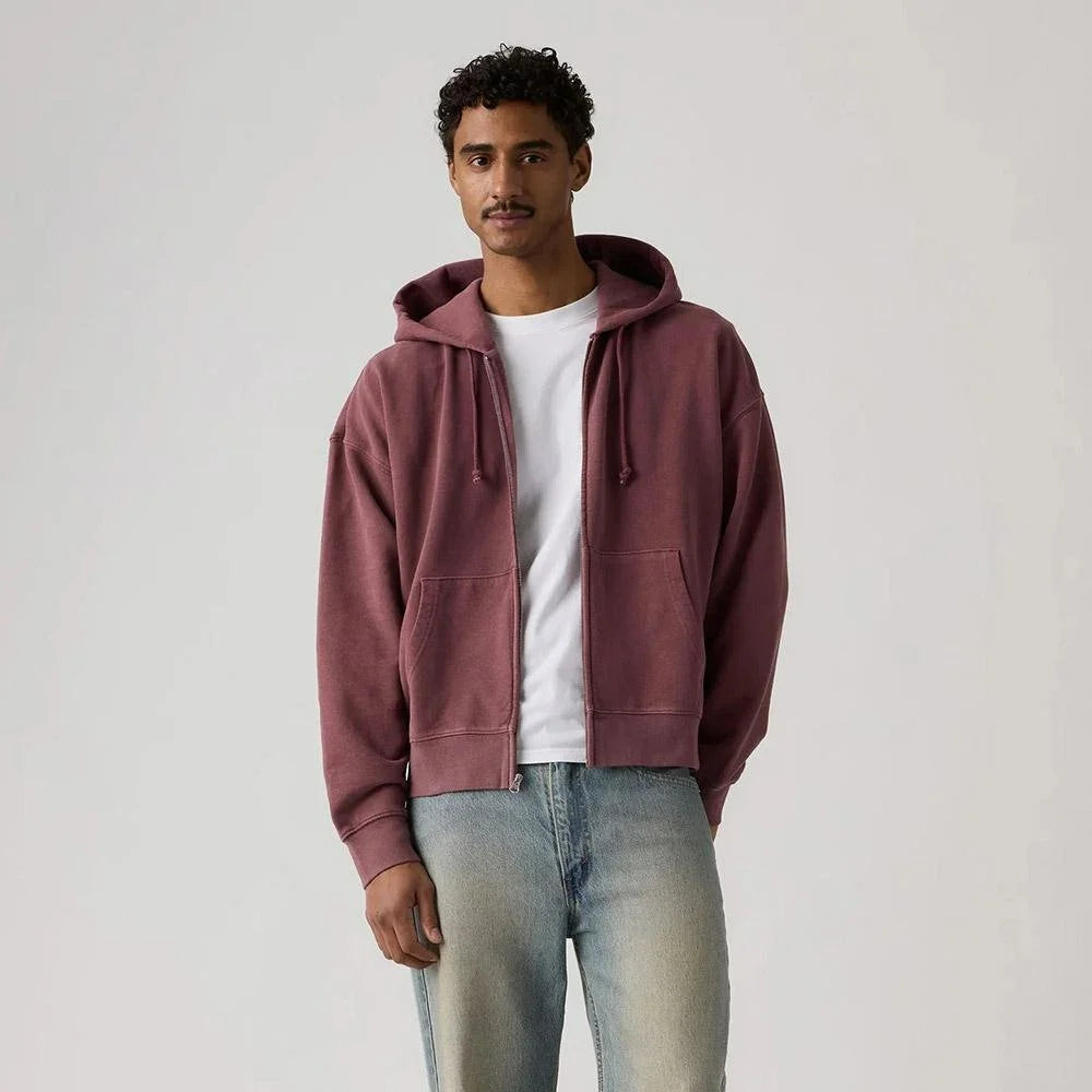 Levis Hayes Boxy Full Zip Sweatshirt - Roan Rouge