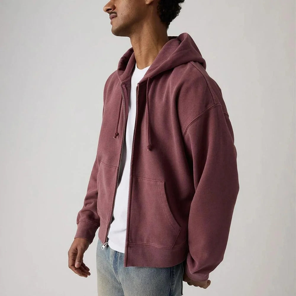 Levis Hayes Boxy Full Zip Sweatshirt - Roan Rouge