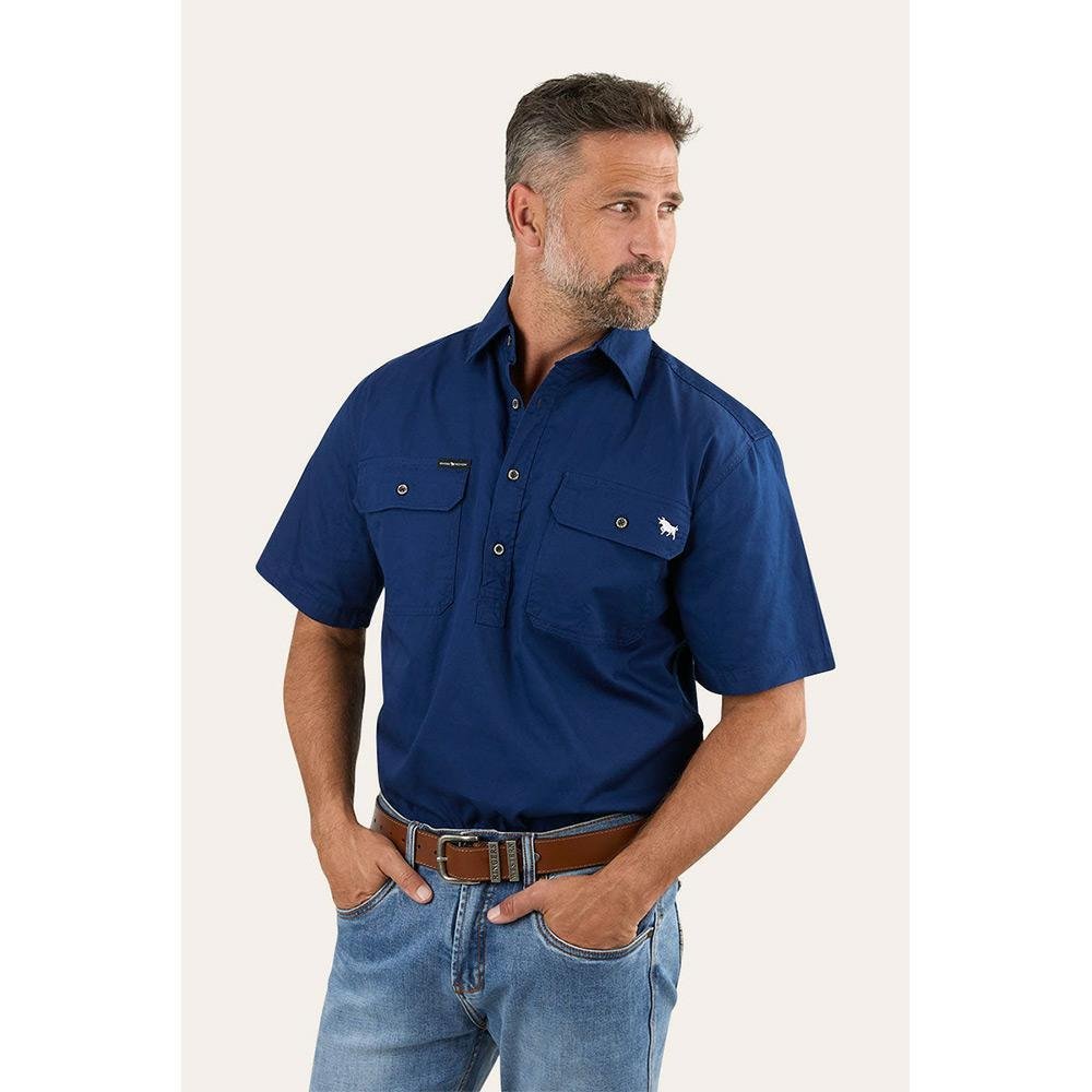 Ringers Western Pack Saddle Short Sleeve Half Button Work Shirt