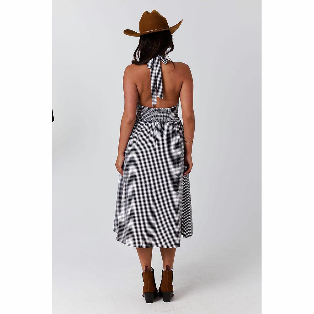 Ringers Western Charmayne Gingham Halter Neck Midi Dress