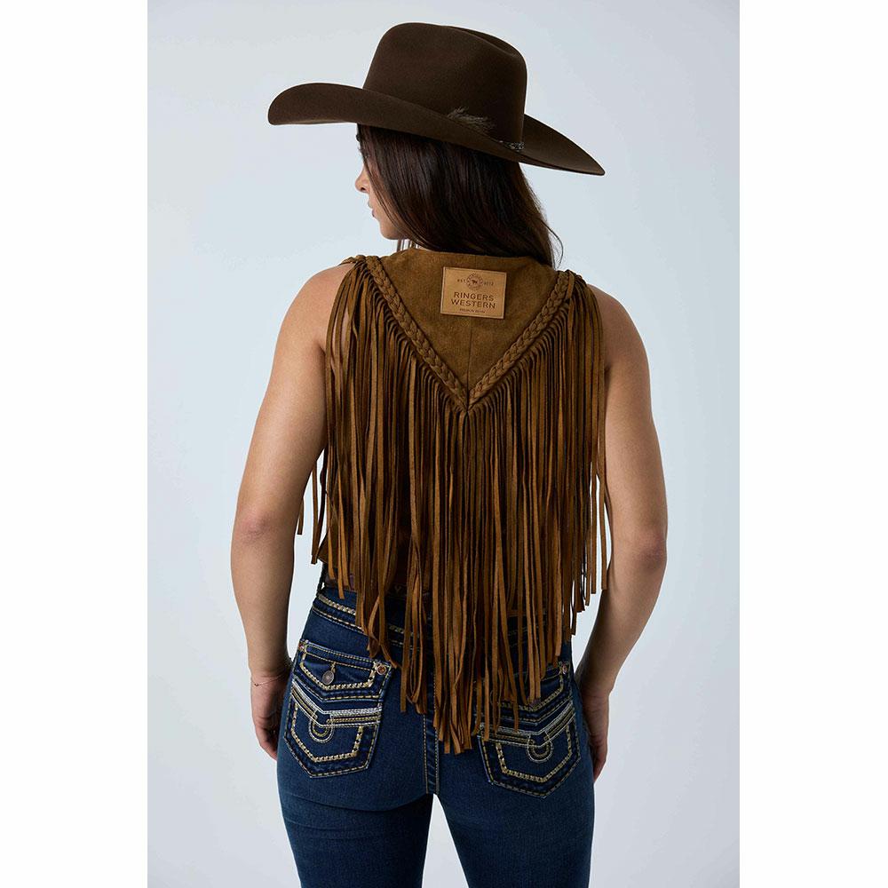Ringers Western Wanderlust Faux Suede Fringe Vest