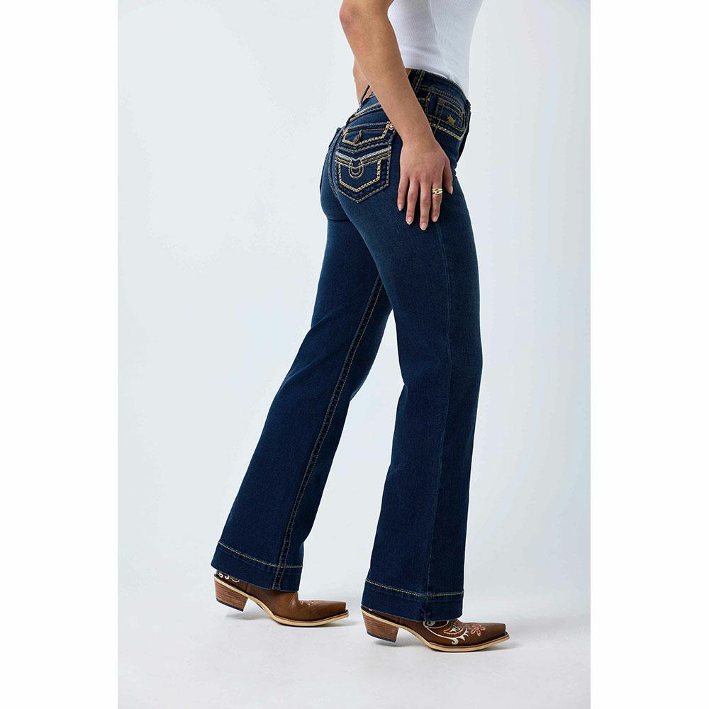 Ringers Western Indi Rodeo Saddle Stitch High Rise Wide Bootleg Jean
