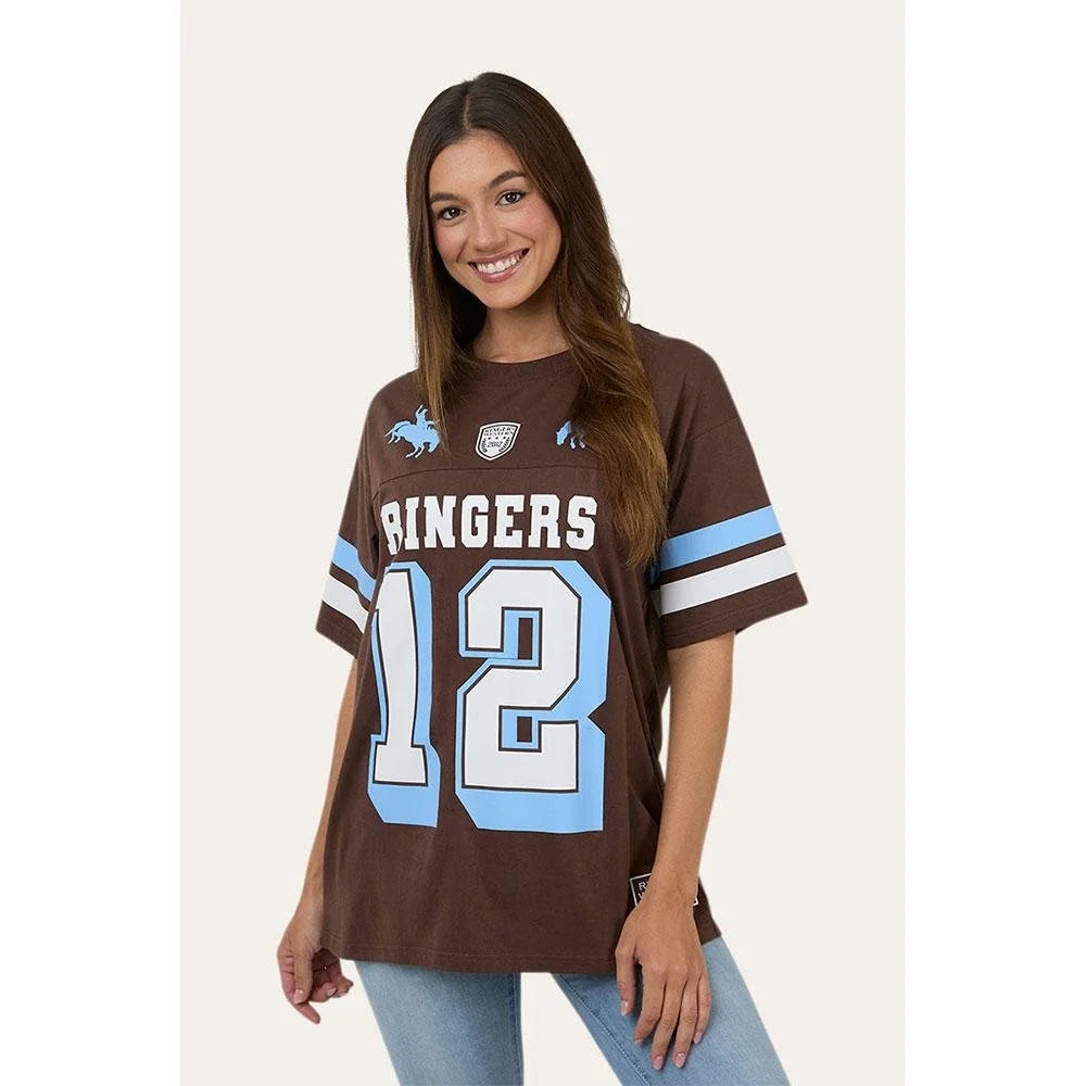 Ringers Western Rodeo Cowboy Athletic Oversized Tee