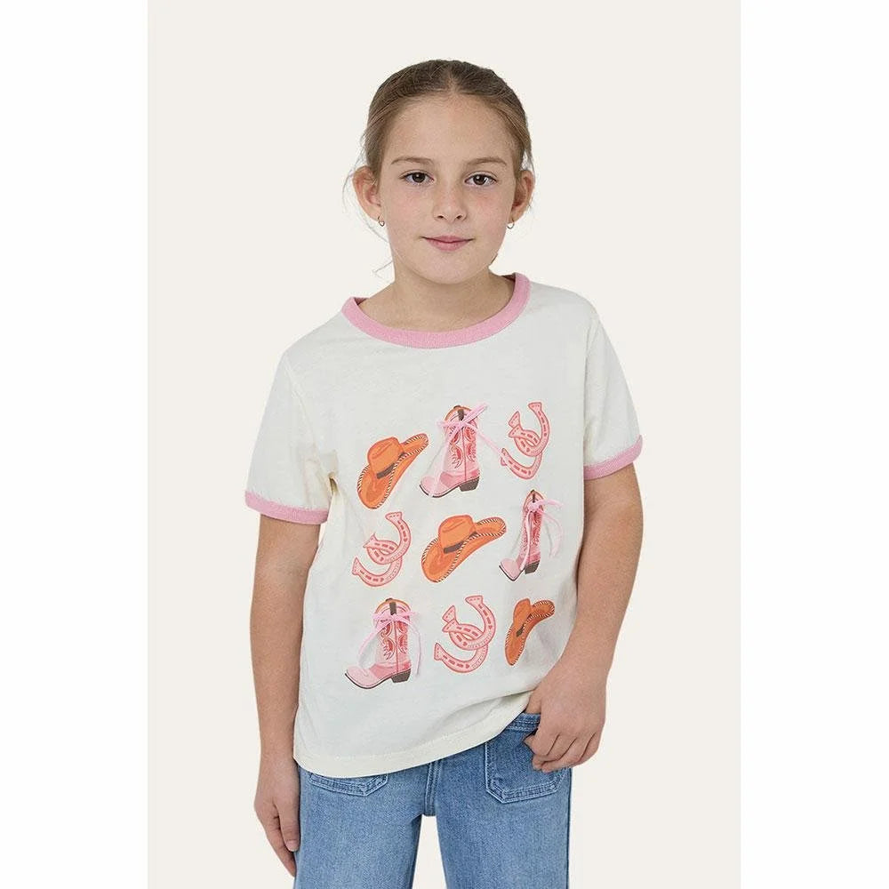 Ringers Western Cross My Boots Girls Ringer T-Shirt