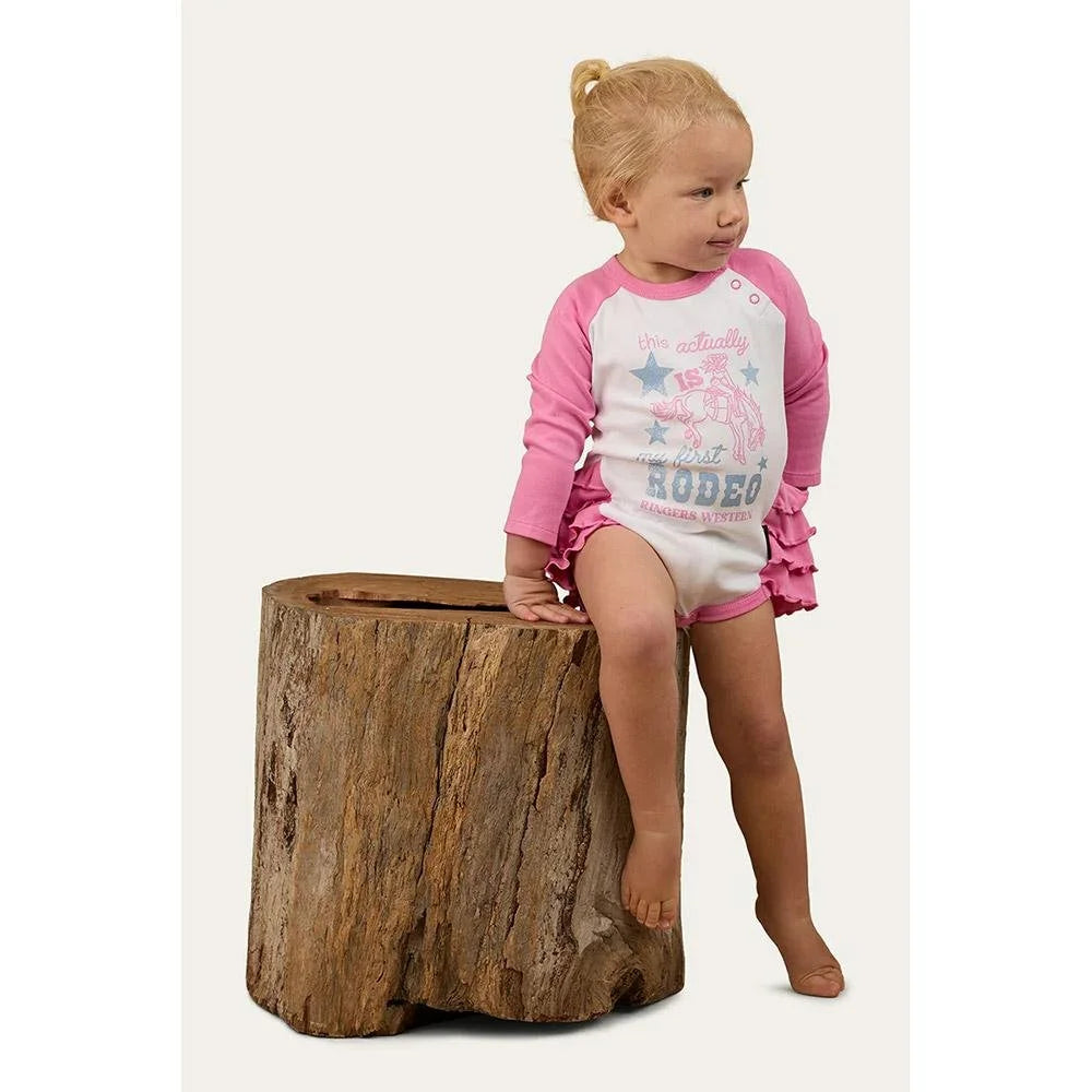 Ringers Western Rodeo Gal Frilled LS Romper