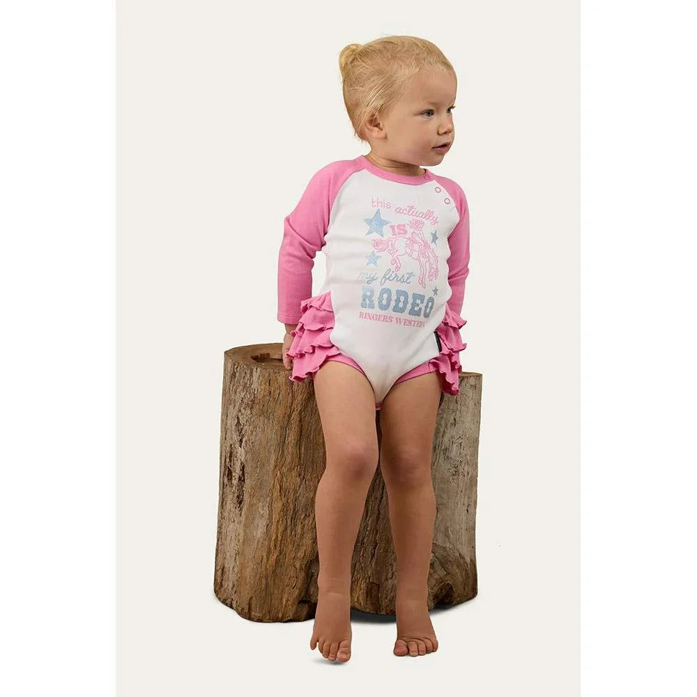 Ringers Western Rodeo Gal Frilled LS Romper