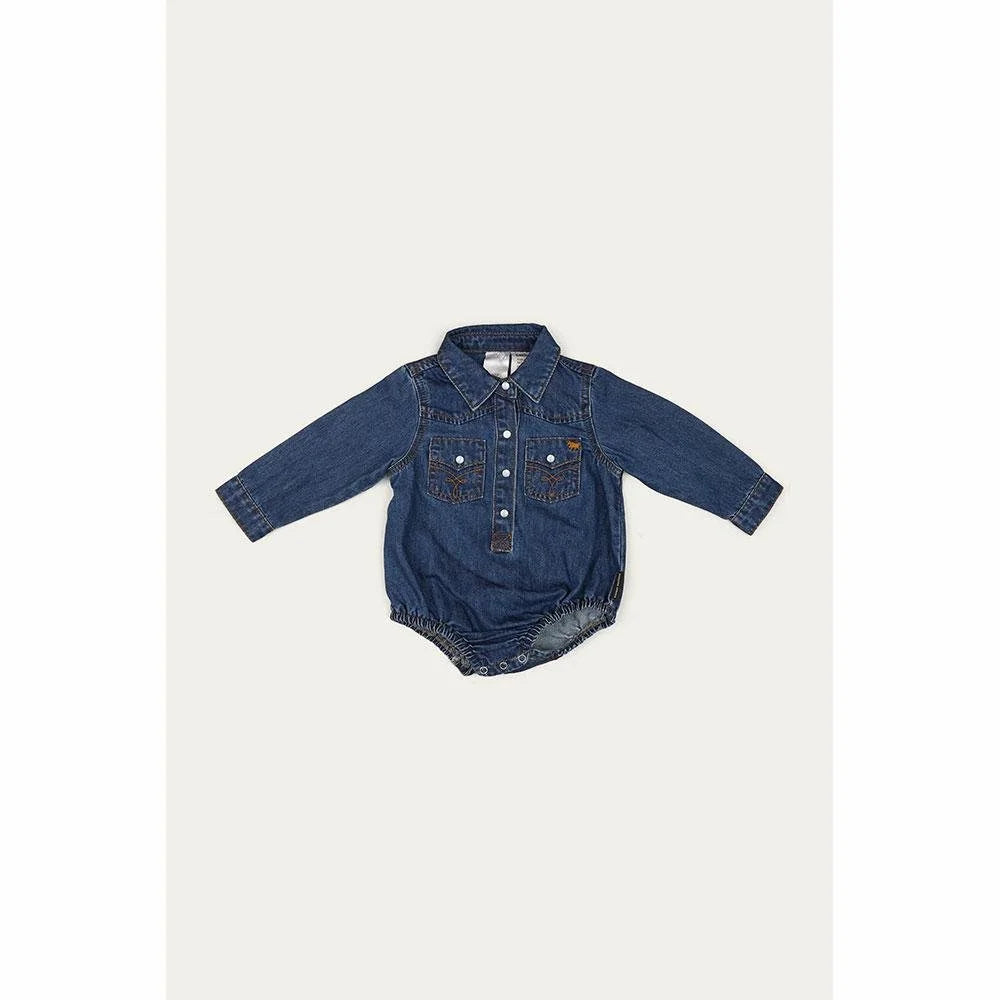 Ringers Western Jax Babies Chambray Western Romper