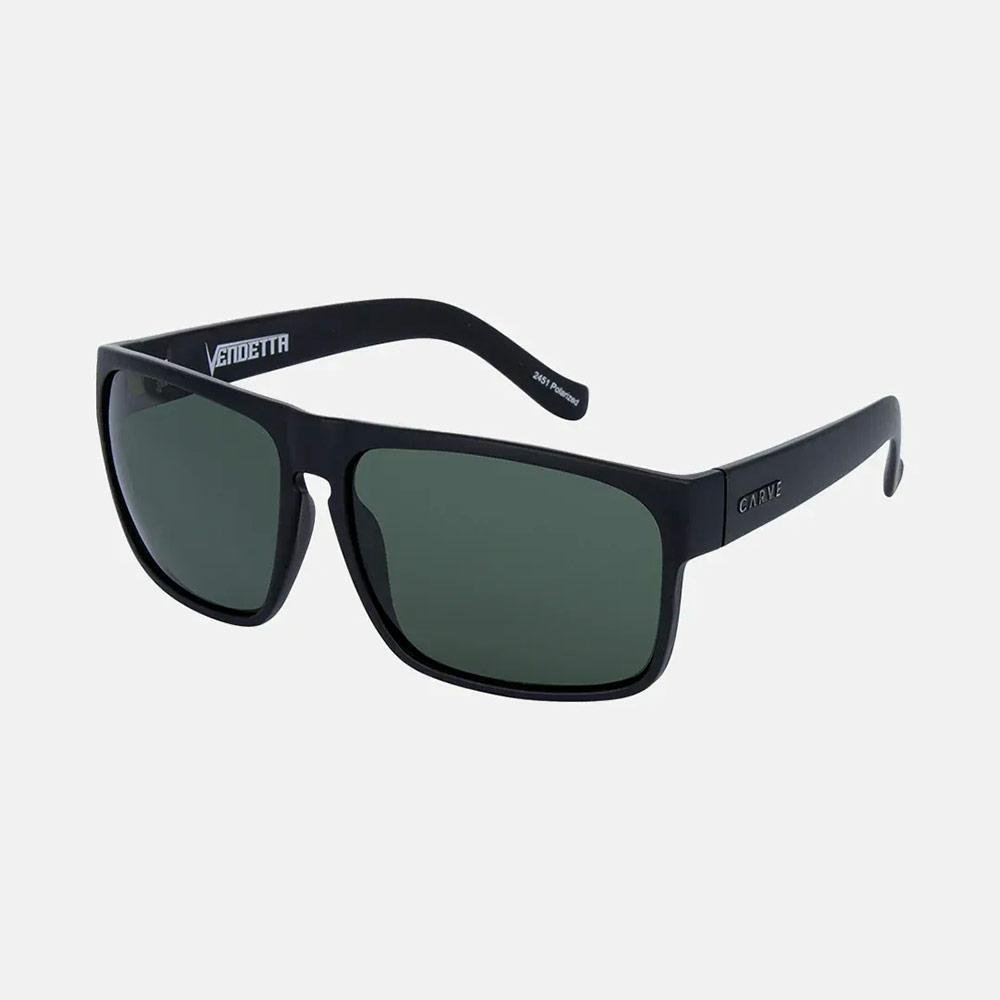 Carve Vendetta - Matte Black Frame With Green Polarized Lens Sunglasses