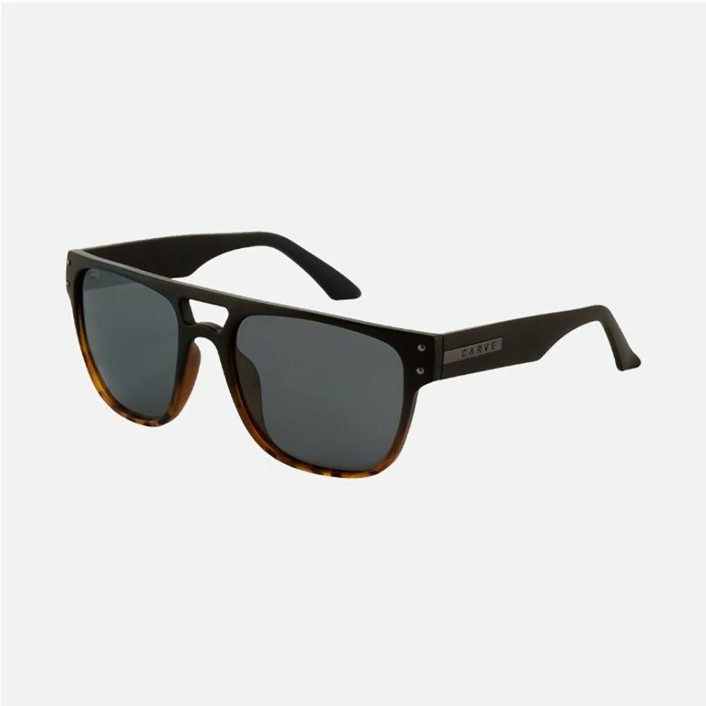 Carve The Hub Matt Black to Dk Tort Grey Polarized Lens Sunglasses