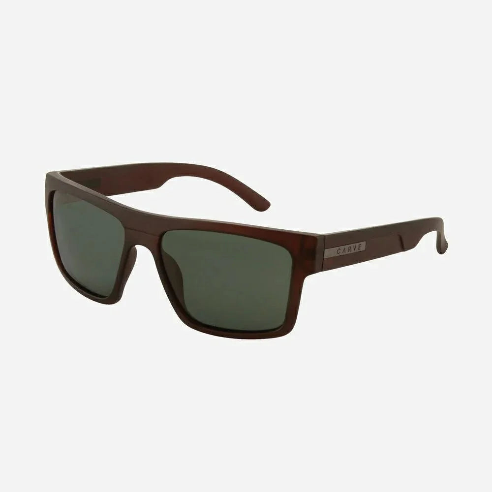 Carve Volley XL - Matte Translucent Brick Frame With Green Polarized Lens Sunglasses