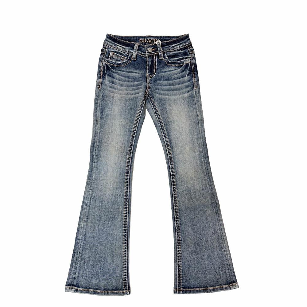 Grace in LA Steer Head Bootcut Girls Jeans