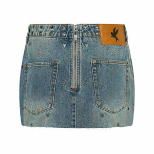 One Teaspoon Axel Star Low Waist Micro Mini Denim Skrt