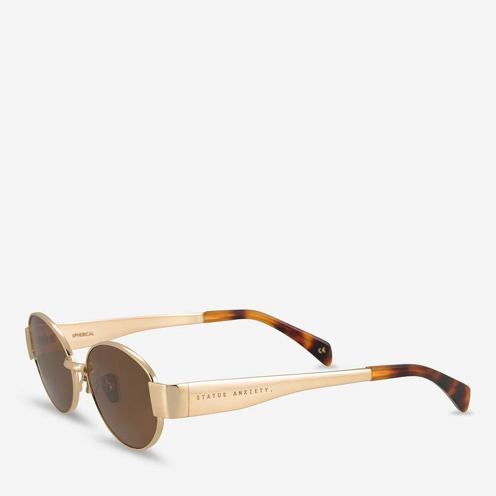 Status Anxiety Spherical Sunglasses - Gold