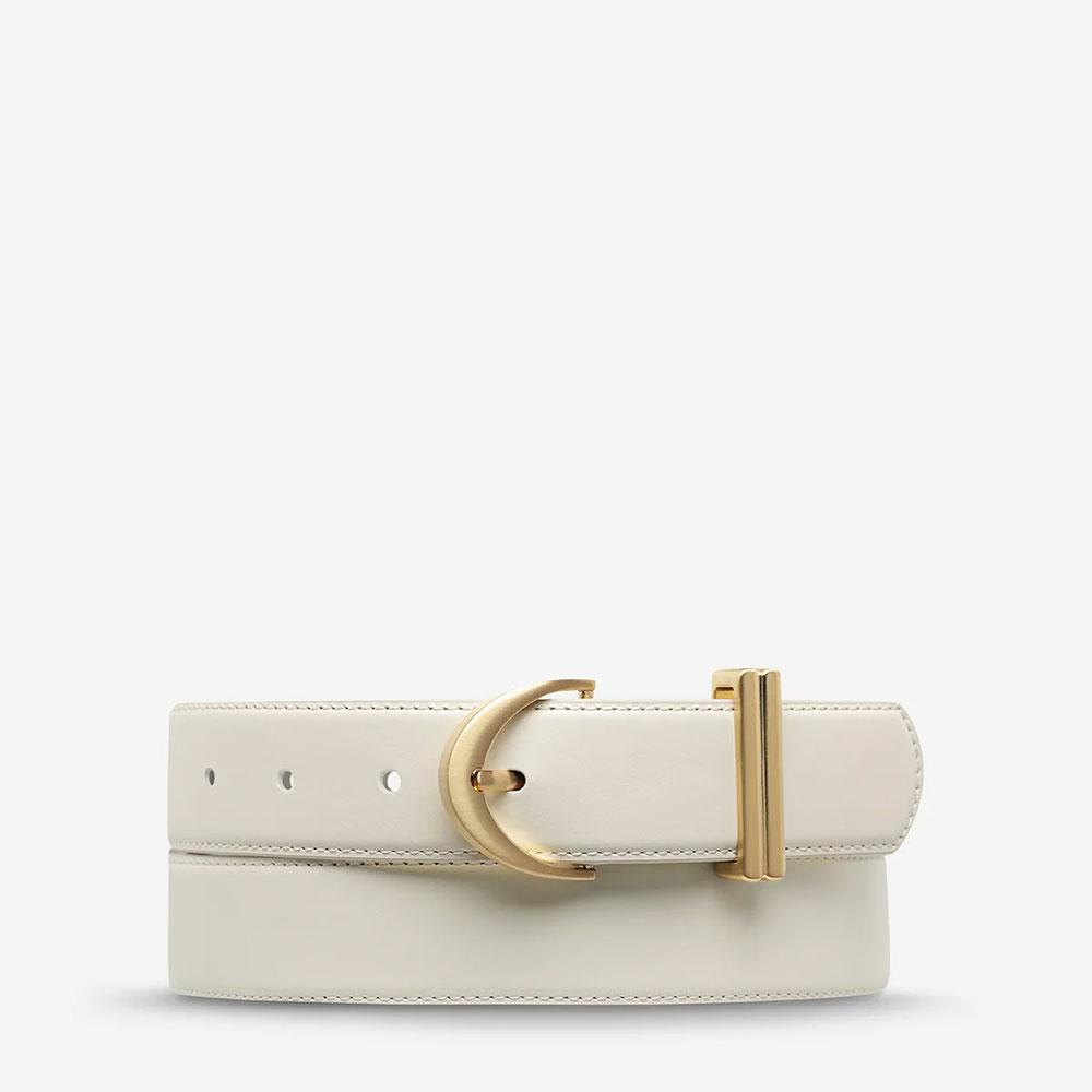 Status Anxiety Under Your Spell Belt - Ivory Nappa/Gold