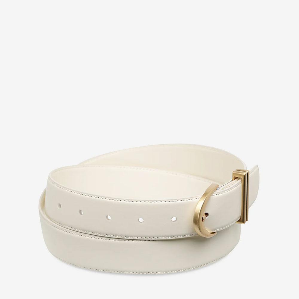 Status Anxiety Under Your Spell Belt - Ivory Nappa/Gold