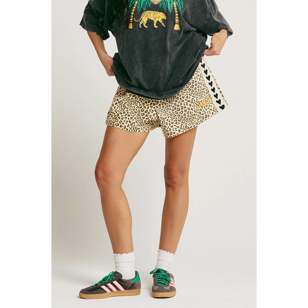 Sabbi Leopard Drill Mini Shorts