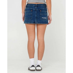 Rusty Flip Mommy Low Rise Mini Denim Skirt