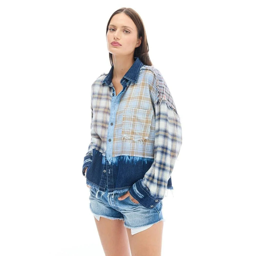The Tales Mixed Flannel and Denim Shirt