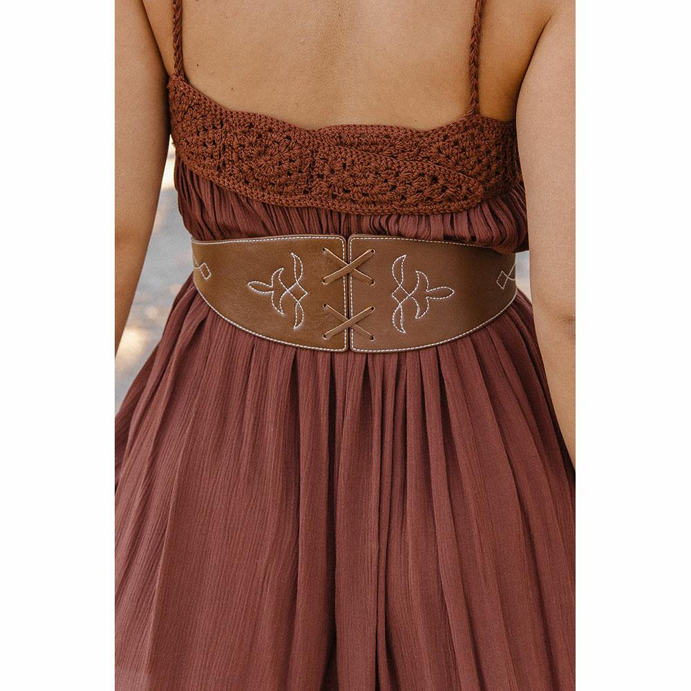 Tropical Dream Sienna Leather Belt