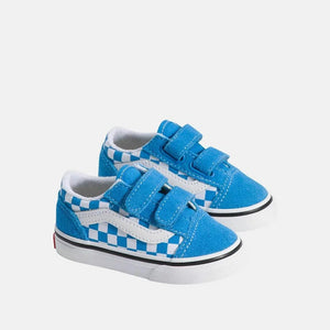 Vans Toddler Old Skool V - Checkerboard Bright Azure