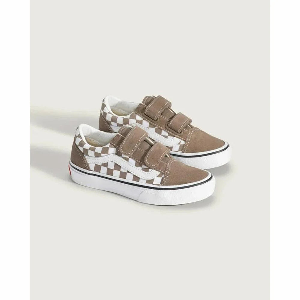 Vans Little Kids Old Skool V Checkerboard - Walnut