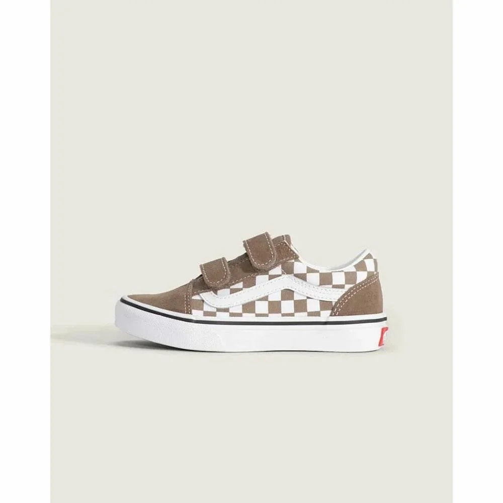 Vans Little Kids Old Skool V Checkerboard - Walnut