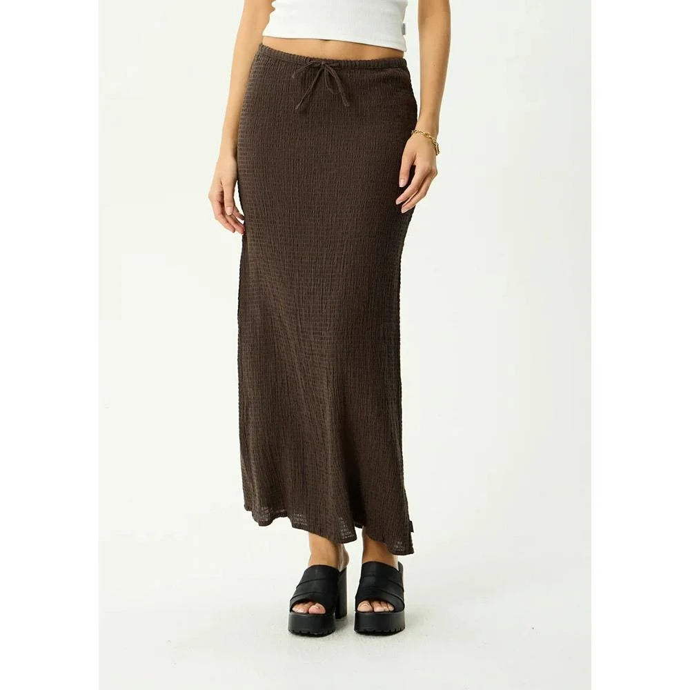 Afends Focus Seersucker Maxi Skirt