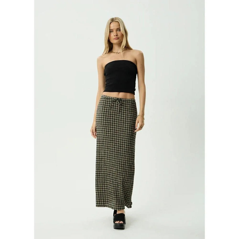 Afends Frida Seersucker Maxi Skirt