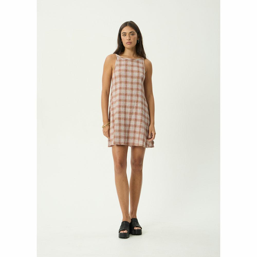 Afends Sammy Seersucker Mini Dress - Desert Check