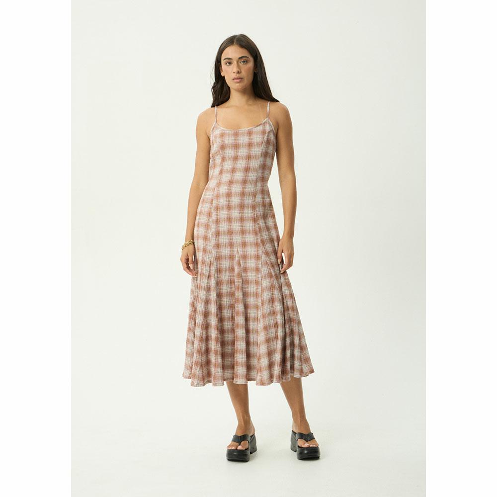 Afends Helena Seersucker Maxi Dress - Desert Check