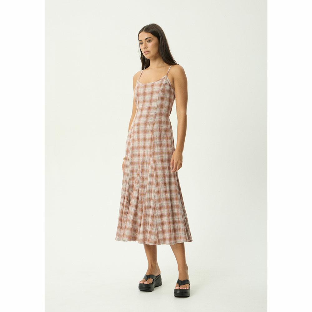 Afends Helena Seersucker Maxi Dress - Desert Check