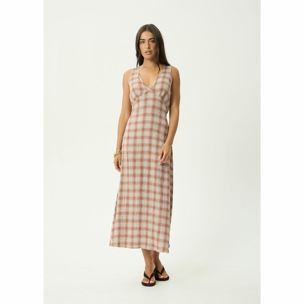 Afends Tully Seersucker Maxi Dress - Desert Check