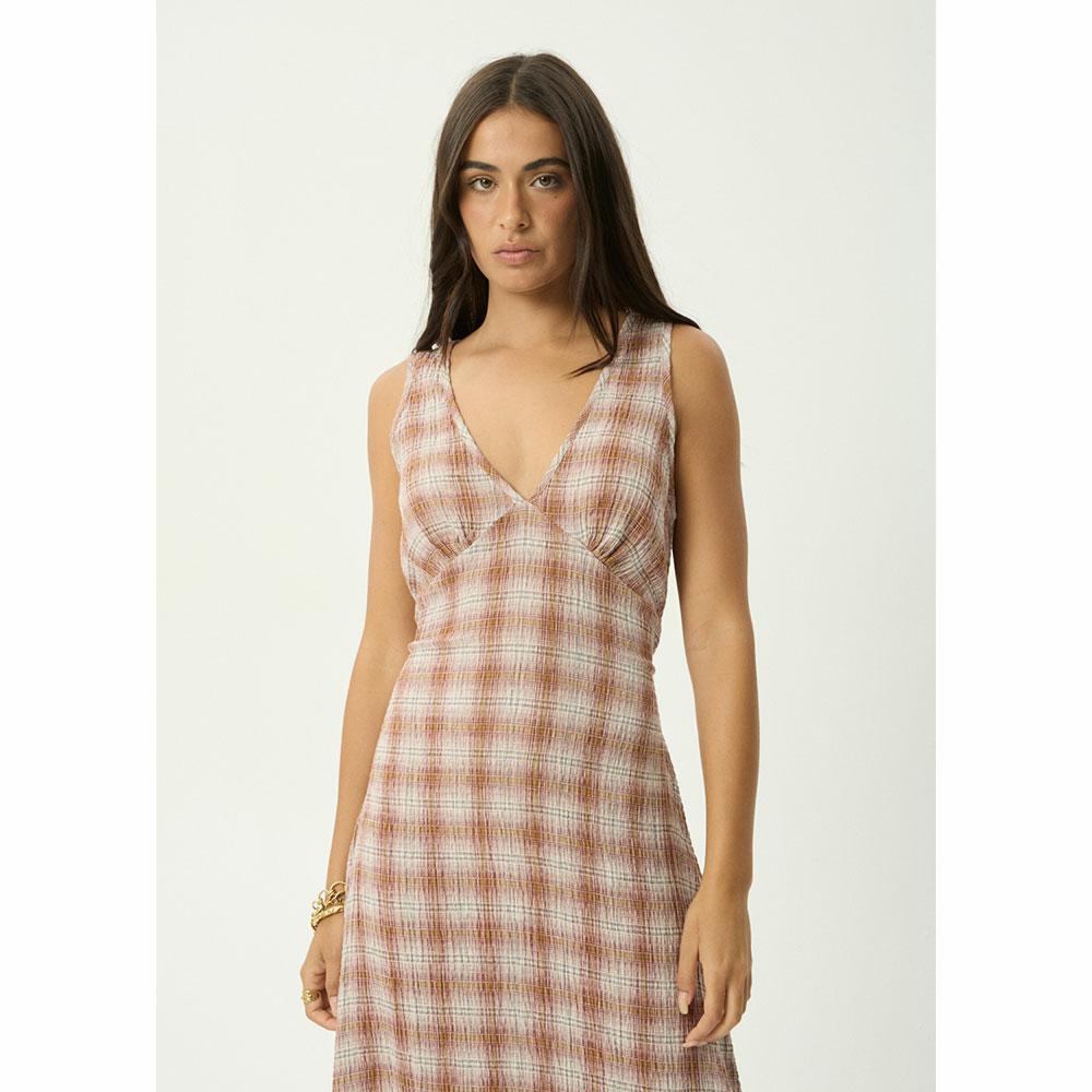 Afends Tully Seersucker Maxi Dress - Desert Check