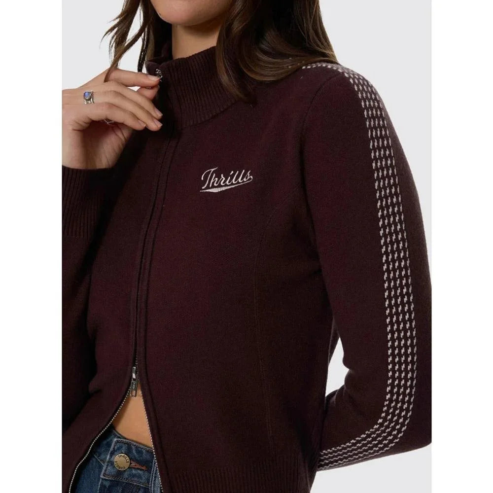 Thrills Final Call Zip Knit Sweater